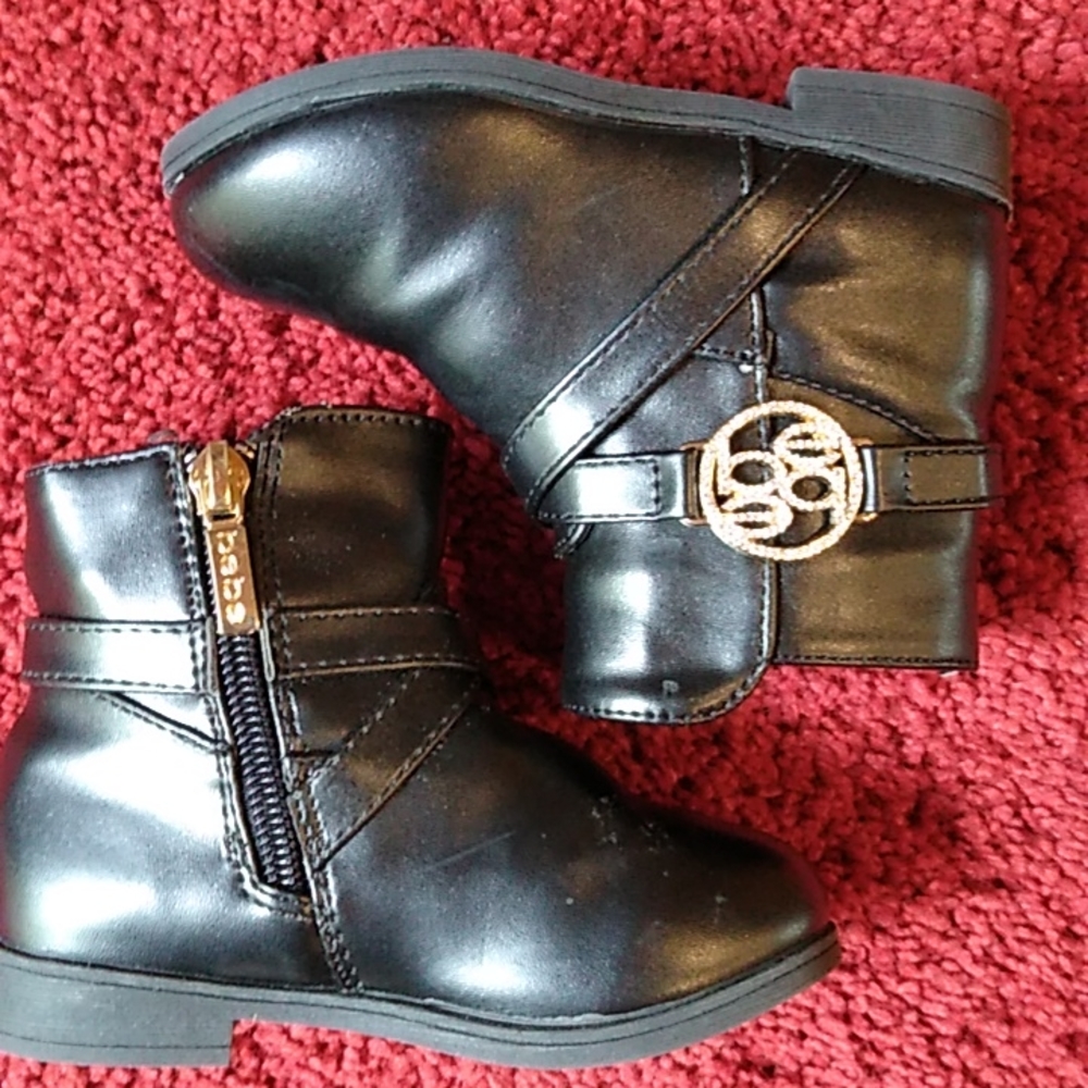 bebe girls Black Ankle Boots with Bling. Toddler Sz 7. - Picture 6 of 12